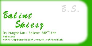 balint spiesz business card
